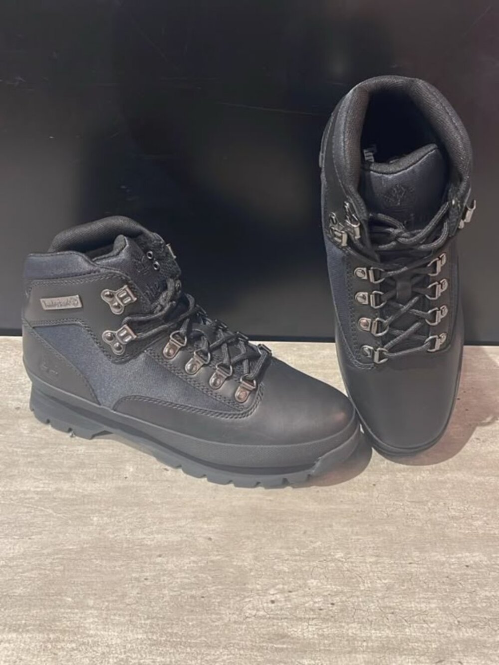 TIMBERLAND MEN'S EURO HIKER MID LACE BOOT BLACK FULL GRAIN A2PUS-W02 ALL SIZES